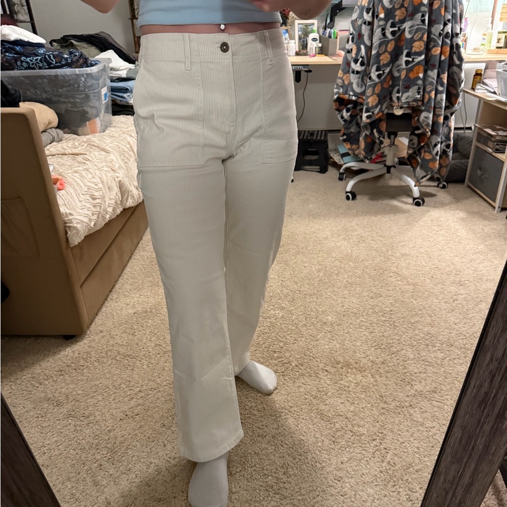 Carve Designs Cream Striped Pants